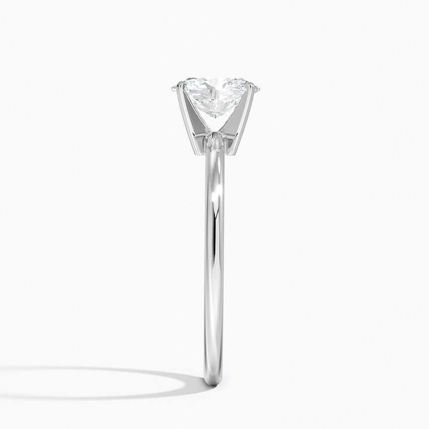 oval lab diamond two tone engagement ring white side