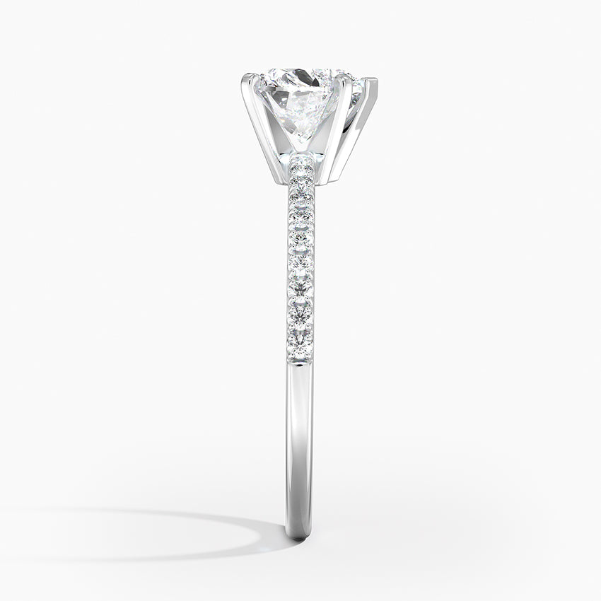 two tone heart shaped solitaire engagement ring white side