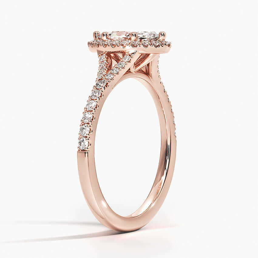 marquise halo diamond engagement ring rose gold