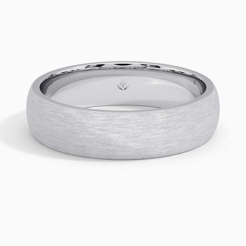 5.5mm white gold wedding band face view