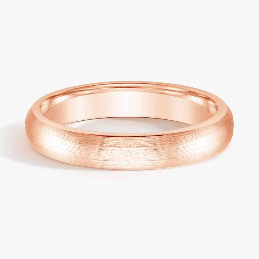 4mm rose gold wedding band face view