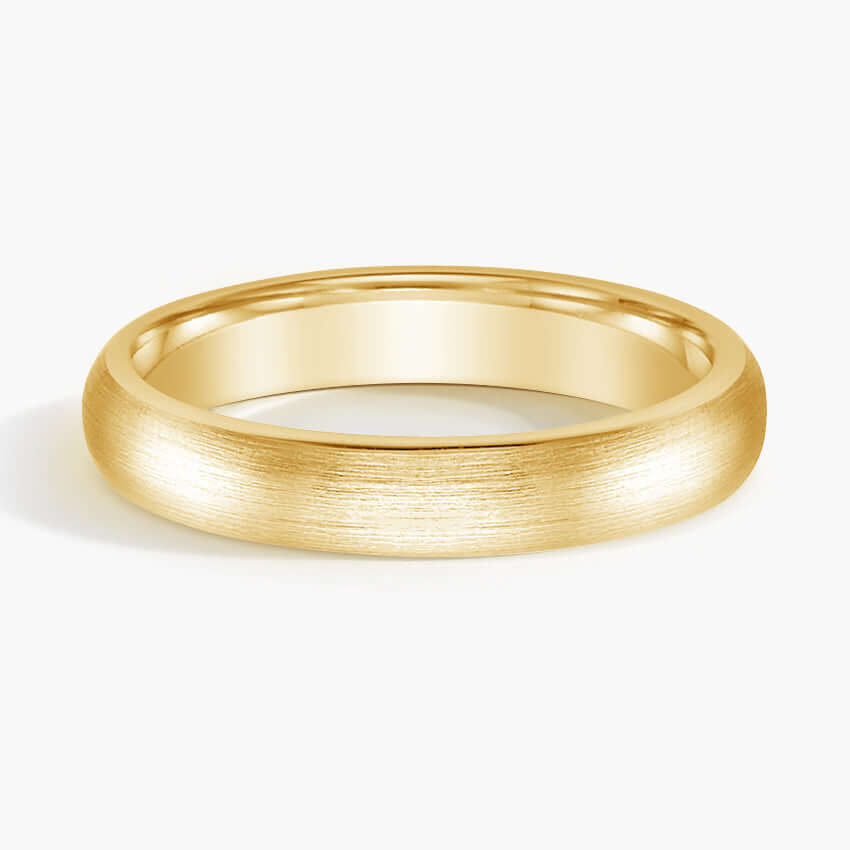 4mm yellow gold wedding band face view