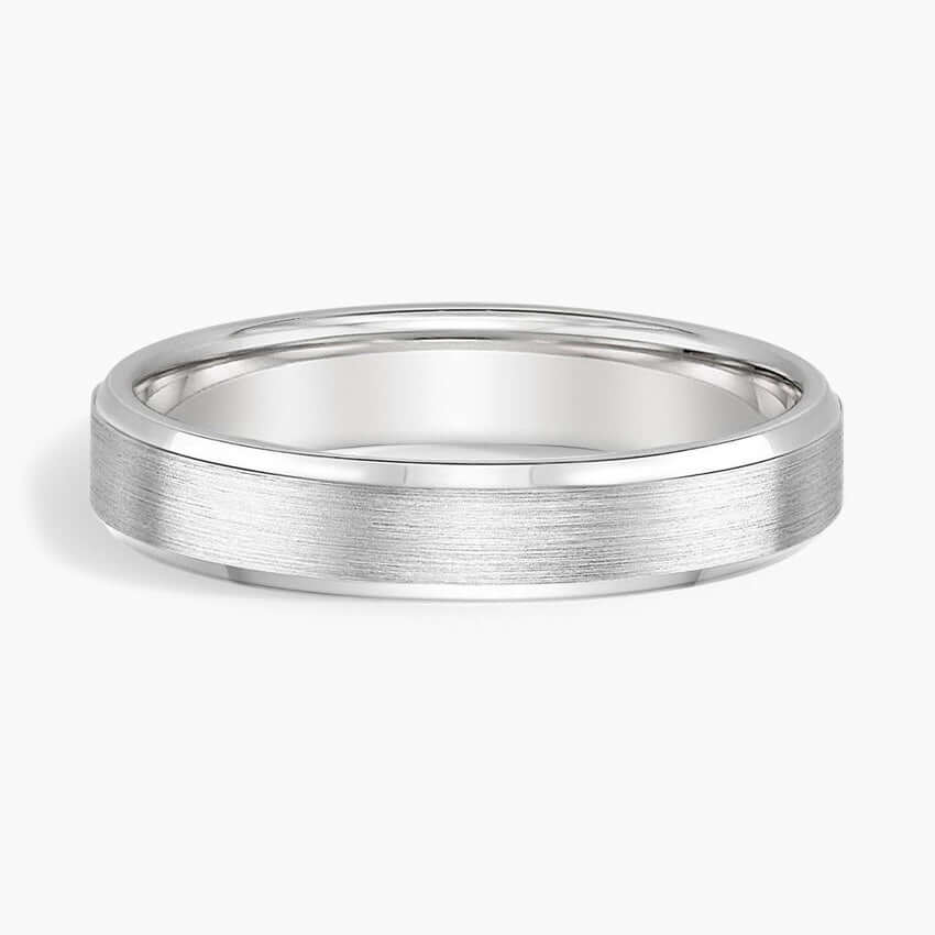 4mm matte finish wedding ring white face