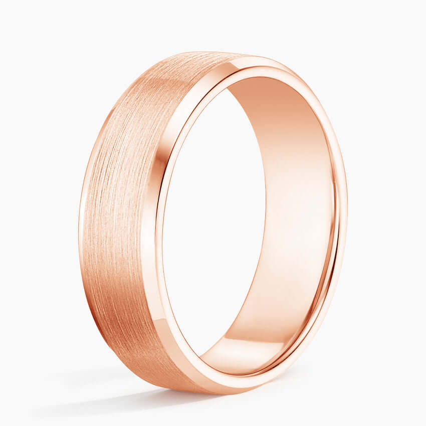 matte finish 7.5mm wedding band rose