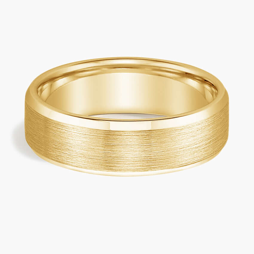 matte finish 7.5mm wedding band yellow face