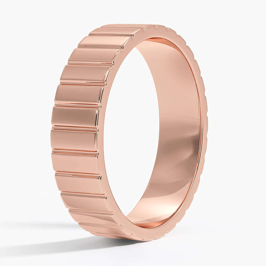 5.5mm wedding ring with deep engravings rose gold