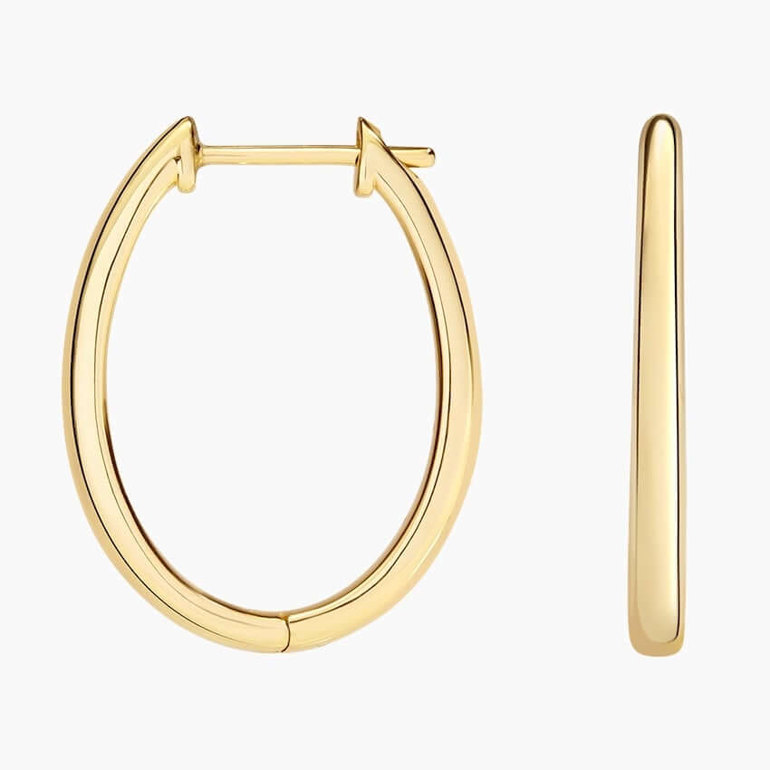 14k yellow gold oval hoop earrings 2