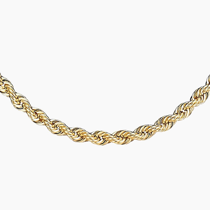 yellow gold rope necklace