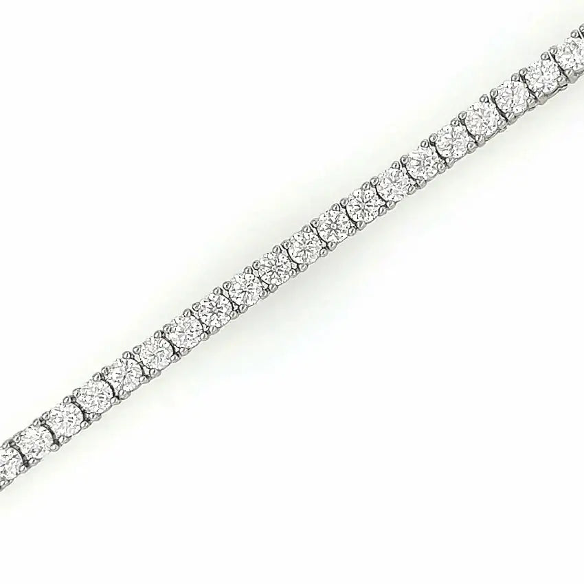 2nd view of white gold tennis necklace