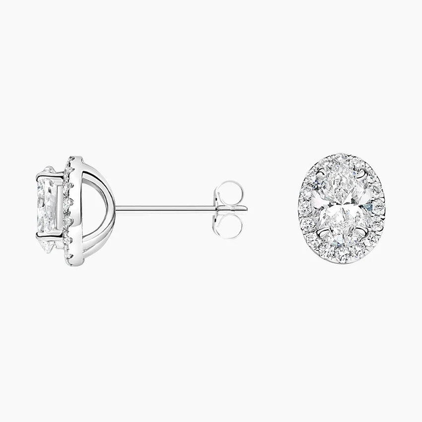 Matilda Oval Diamond Halo Stud Earrings (2 ct. tw.)