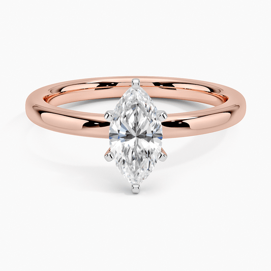 2mm Engagement Ring Rose Gold Marquise Diamond