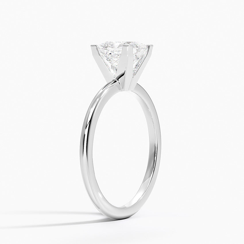 engagement ring tow tone princess cut diamond white gold 