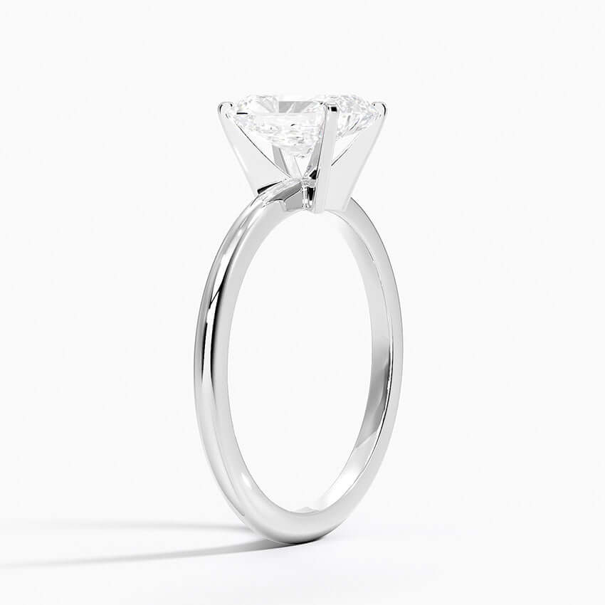 two tone lab diamond radiant cut engagement ring white