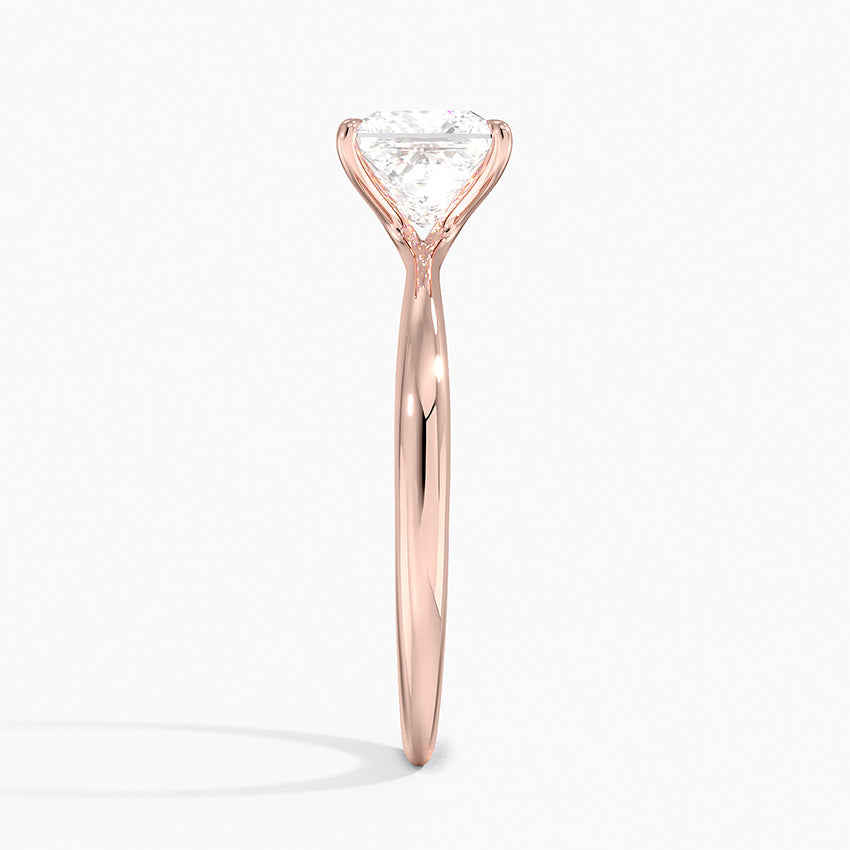 princess lab diamond claw prongs rose side