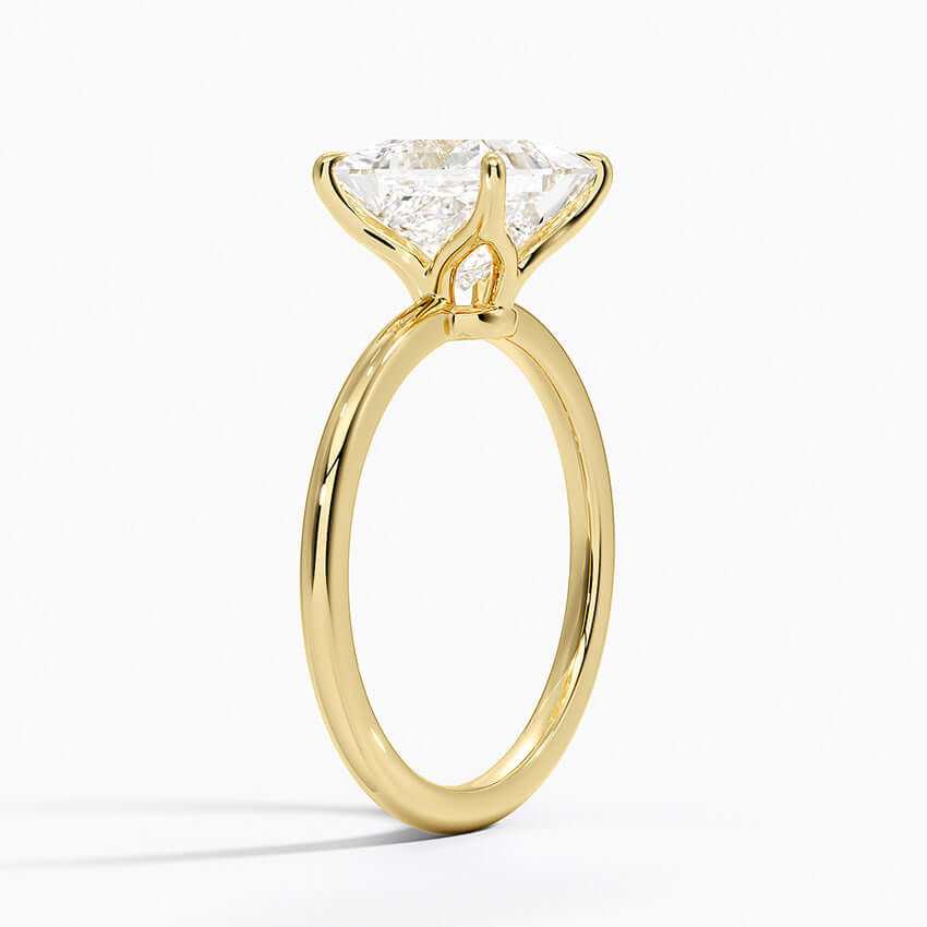 claw set princess cut lab diamond yellow