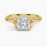 nature inspired claw set princess cut diamond engagement ring yellow face