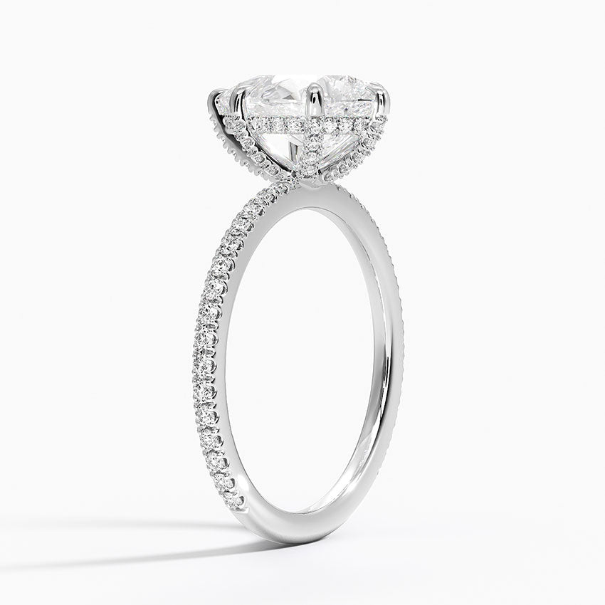 pear shaped lab diamond engagement ring claw set white