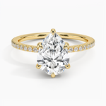 pear shaped lab diamond engagement ring claw set yellow face