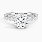 claw prong brilliant cut lab diamond engagement ring with pave settings white face