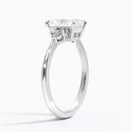 radiant diamond engagement ring three stone white gold 