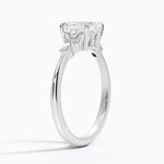 asscher cut lab diamond with round and marquise on sides white