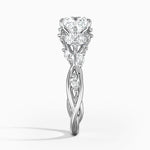 white gold engagement ring princess cut with marquise on sides side view