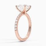 Claw Set princess cut diamond Engagement ring pave setting rose gold