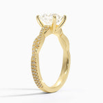 engagement ring 14k yellow gold princess diamond and side diamonds 