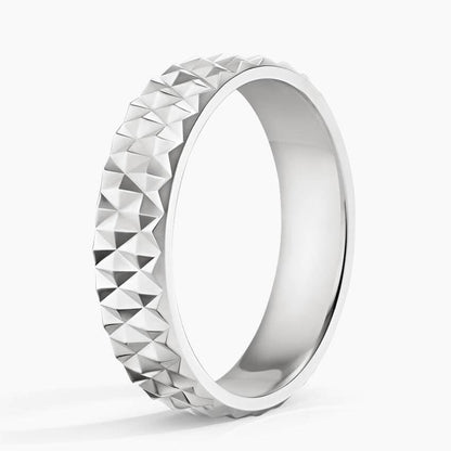 diagonal triangle White gold wedding band