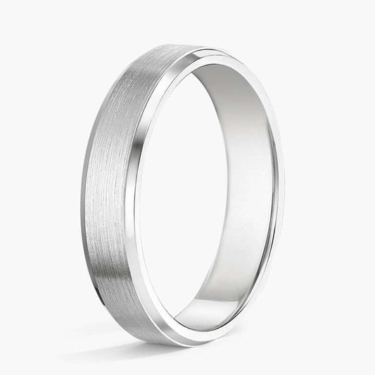 4mm matte finish wedding ring white