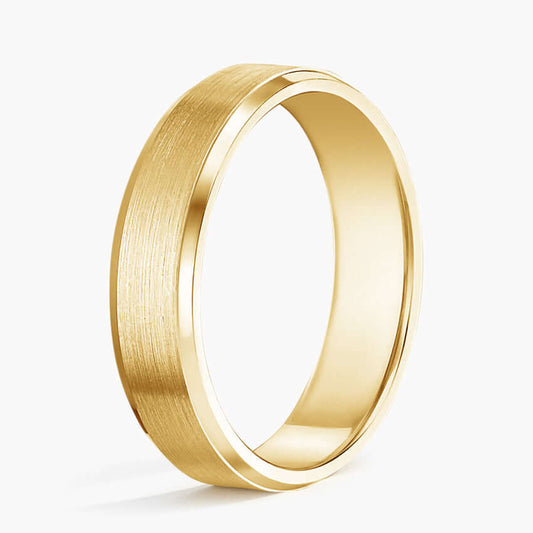 5.5mm matte finish wedding ring yellow gold