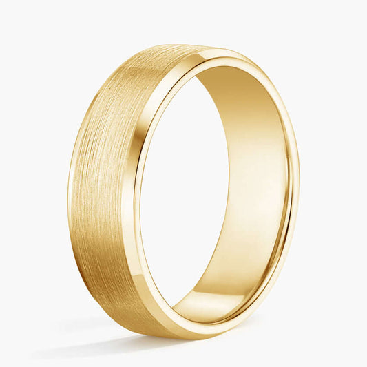 matte finish 7.5mm wedding band yellow