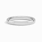 2.5mm white gold wedding ring face view