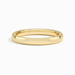 2.5mm yellow gold wedding ring face view