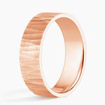 matte ripple rose gold wedding band