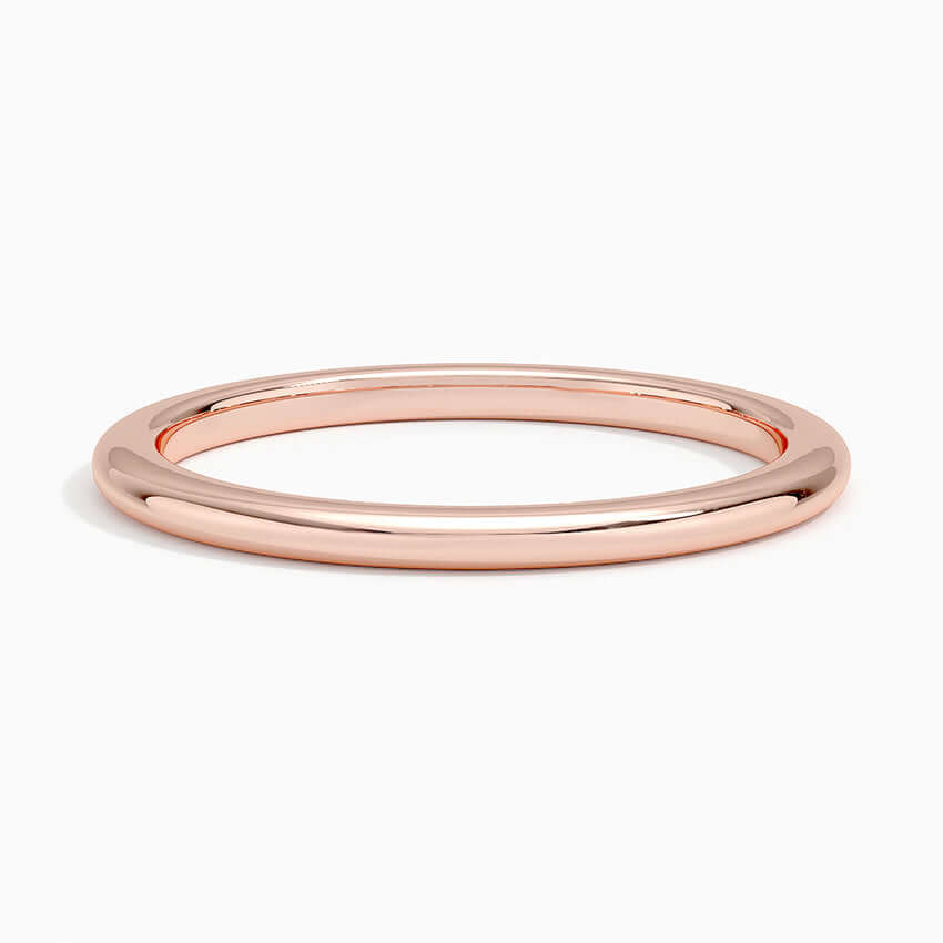 1.5mm wedding band rose gold face view