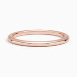 1.5mm wedding band rose gold face view