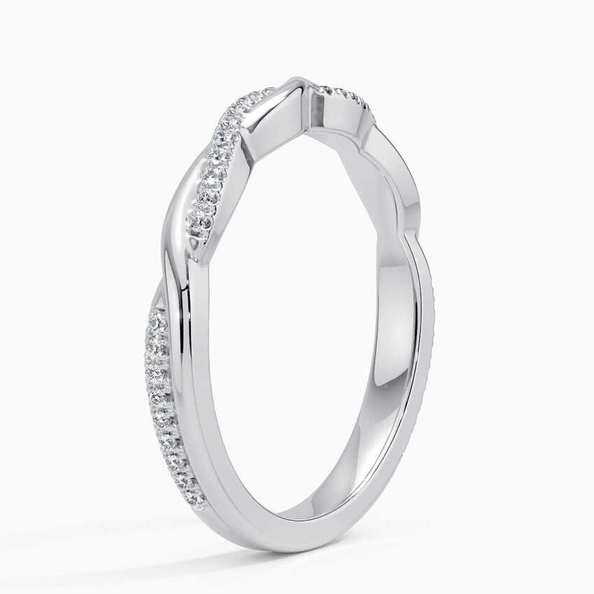 nature inspired twisted women wedding ring white