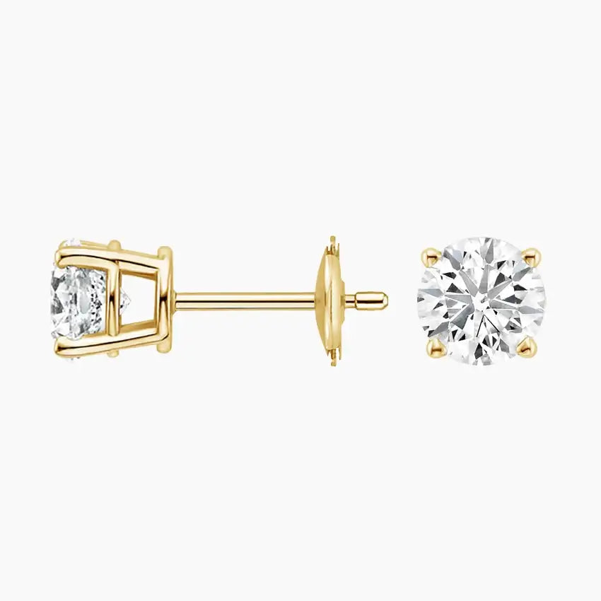 2ct studs lab diamonds yellow gold