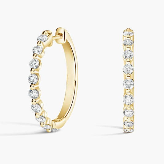 diamond hoop earrings yellow gold