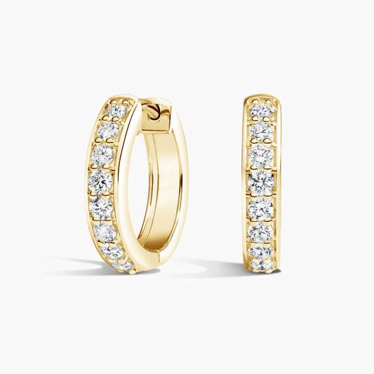 diamond set hoop earring yellow
