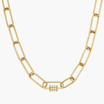 paperclip necklace with diamonds