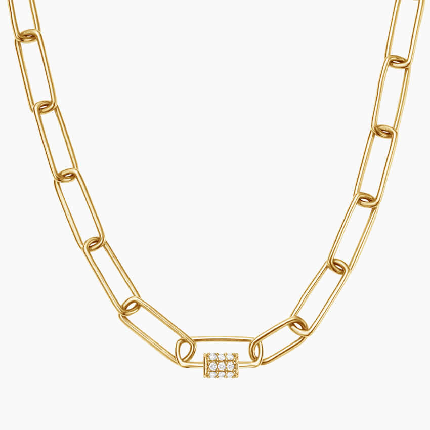 paperclip necklace with diamonds
