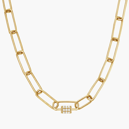 paperclip necklace with diamonds