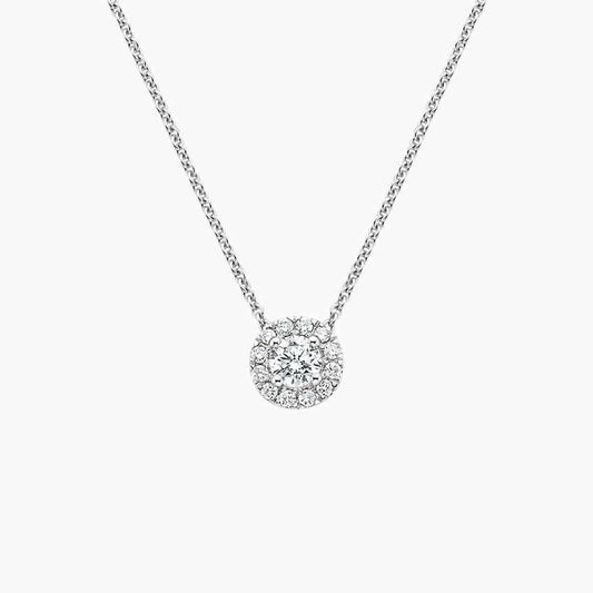 halo necklace white gold