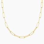 yellow gold paperclip necklace