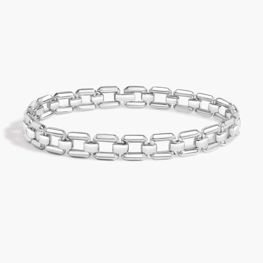 white gold Kean Link Chain Bracelet