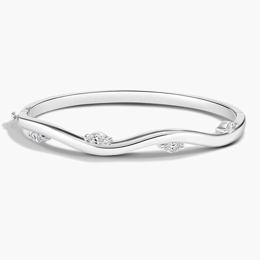 marquise diamonds set bangle bracelet