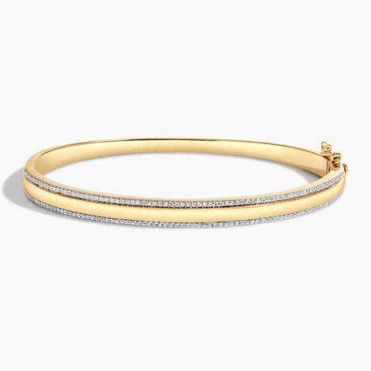 14k yellow gold diamond set bangle