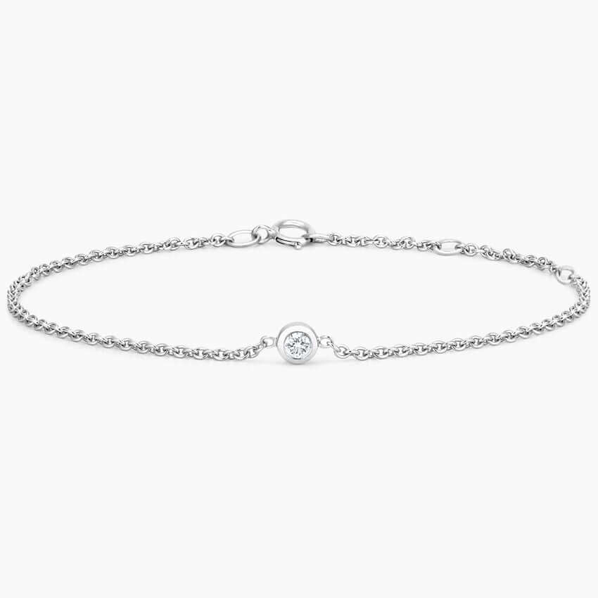 round diamond bezel bracelet face view